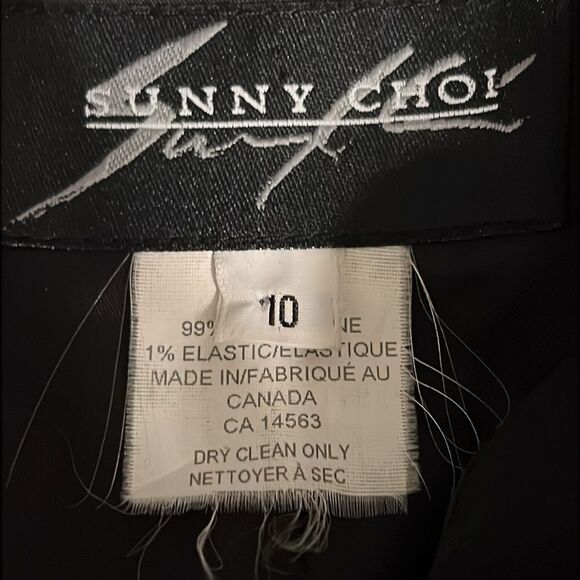 Sunny Choi Black Embossed Lined Wool Blazer Size 10 - Picture 10 of 12